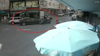 Kaçan sürücüyü güvenlik kamerası yakalattı