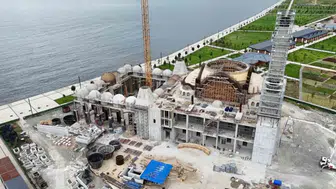 Rize’deki dev cami inşaatında sona yaklaşılıyor