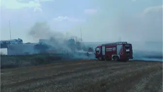 Silivri'de tarlada çıkan yangın rüzgarla birlikte yayıldı