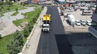 Ardahan yollarında asfalt mesaisi havadan görüntülendi