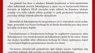 Bakanlık adını kullanarak para isteyen dolandırıcılara dikkat