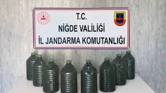 Bor'da jandarma sahte içki imalathanesine girdi, 40 litre etil alkol buldu