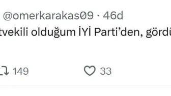 İYİ Parti’de ayrılık rüzgarı sürerken bir istifa daha geldi