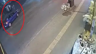 Yıldırım'da kuryenin korku dolu anları: Sürüklenen motosiklet otomobile çarptı