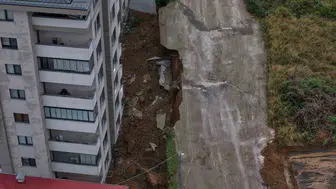 Trabzon'da kabus dolu saatler: İstinat duvarı çöktü, havalimanı balçığa gömüldü