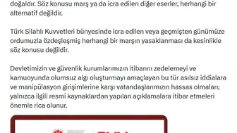 Türk Silahlı Kuvvetleri'nde marş yasağı iddiasına resmi yalanlama: Manipülasyonlara itibar etmeyin