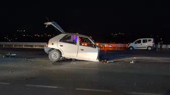 Battalgazi'de dehşet anları: Otomobil ikiye bölündü