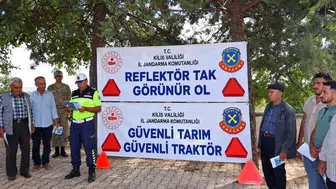 Kilis'in tarlalarında kaza korkusuna son: Traktörlere reflektör dokunuşu