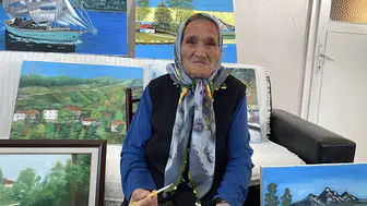 81 yaşında tuvalin başına geçti: Bob Ross'tan ilham aldı, şimdi ikinci sergisi için gün sayıyor