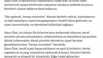 AK Parti'den Özgür Özel'e sert tepki: Devletin mülki idare amirlerini hedef alamazsınız