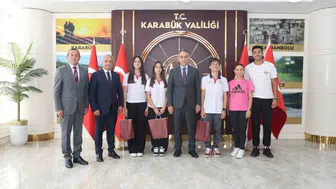 Karabük'ün genç yetenekleri Vali Çağatay'ın konuğu oldu