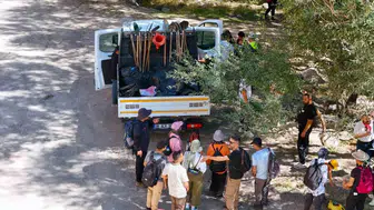 Kayseri'nin saklı cennetinde yarım tonluk temizlik operasyonu