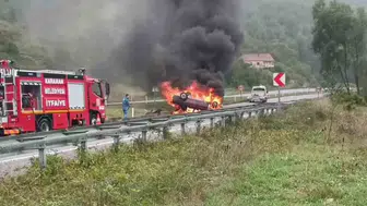 Sapça yolunda korkunç kaza: Takla atan araç küle döndü