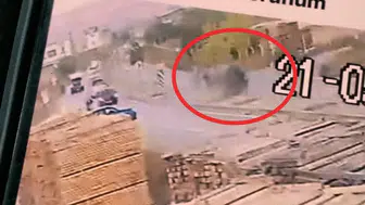 İnegöl'de saniyelerle yarışan sürücünün kaza anı kamerada