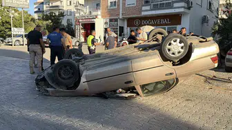 Gazipaşa'da trafik dehşeti: Çarpışmanın şiddetiyle araç ters döndü