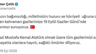 Ömer Çelik'ten 19 Eylül mesajı: Kahramanlarımıza minnet borçluyuz