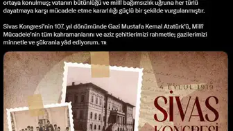 Bağımsızlık ateşinin 107 yıllık gururu: Sivas Kongresi mesajı