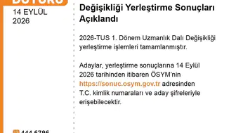 Tıpta Uzmanlık Eğitimi İçin Beklenen Gün Geldi: Yerleştirme Sonuçları Erişime Açıldı