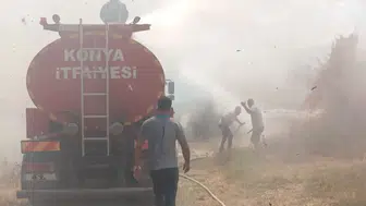 Akşehir Gölü kıyısında korkutan yangın: Depo küle döndü