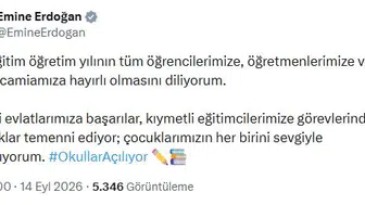 Emine Erdoğan'dan ders zili öncesi anlamlı mesaj: Geleceğin mimarlarına başarı dileği