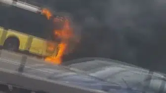 Bakırköy trafiğinde korku dolu anlar: İETT otobüsü alevlere teslim oldu