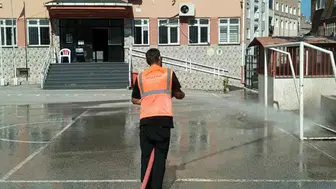 Samsun İlkadım'da ders zili öncesi hummalı temizlik mesaisi