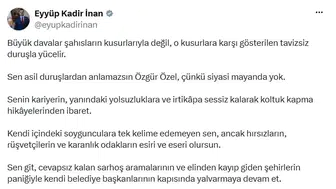 Eyyüp Kadir İnan'dan Özgür Özel'e sert çıkış: Siyasi mayanda asil duruş yok