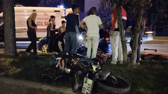 Talas Bulvarı'nda korkutan kaza: Motosiklet sürücüsü hastanelik oldu