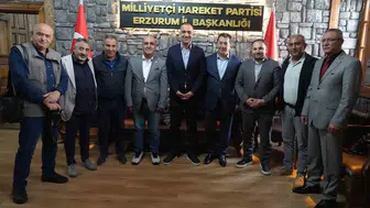 Erzurum siyasetinde yeni dönem: MHP'de güven tazeleyen Yurdagül'e basın dünyasından tebrik ziyareti