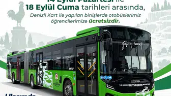 Denizli'de okul heyecanı ulaşım desteğiyle başlıyor: Öğrencilere 5 gün boyunca ücretsiz ulaşım