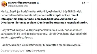 Deprem bölgesine 10 milyon liralık acil destek eli uzatıldı