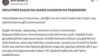 Dört koldan dev operasyon: 137 şüpheli için düğmeye basıldı