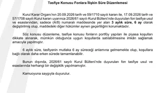 Yatırım fonlarında tasfiye süreci için kritik güncelleme: SPK'dan yeni karar