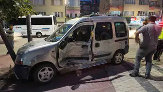 Niğde'de zincirleme kaza: Kontrolden çıkan araç ağaca çarparak durabildi