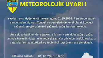 Tunceli'de yaşayanlar dikkat: Meteorolojiden kritik sağanak alarmı