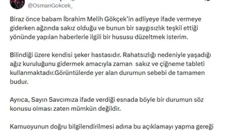 Melih Gökçek'in adliye koridorlarındaki sakız detayı için oğlundan savunma geldi