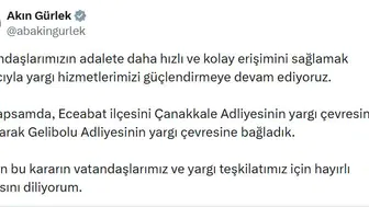 Adalet sisteminde yeni düzenleme: Eceabat için kritik karar