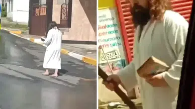 Yine görüldü! Pendik’te asasıyla dolaşan kişi kim?