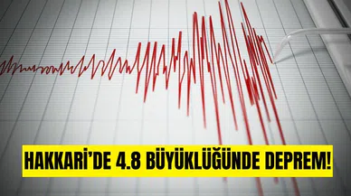 Hakkari’de 4.8 büyüklüğünde deprem meydana geldi!