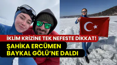 Şahika Ercümen’den Baykal Gölü’ne anlamlı dalış: İklim krizine dikkat çekti