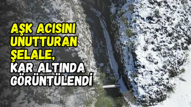 Aşk acısını unutturan şelale karla kaplandı: Ulukaya Kanyonu’nda kartpostallık manzaralar