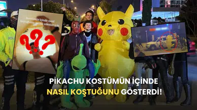 Pikachu Kostümlü Genç Eylemlere Damgasını Vurdu, Koştuğu Anlar Viral Oldu!