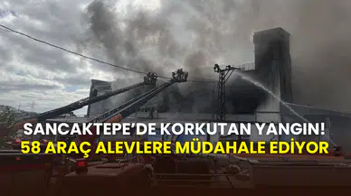 Sancaktepe’de iş yeri alevlere teslim: 58 araç müdahale ediyor