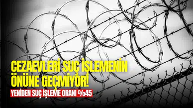 Türkiye'de cezaevinden tahliye edilenlerin %45'i tekrar suç işliyor