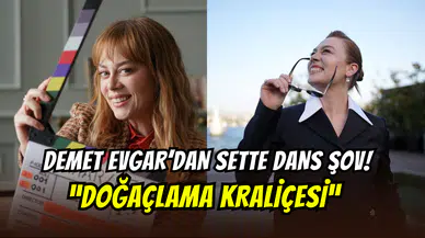 Demet Evgar’dan Bahar dizisinin setinde dans şov