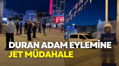 Taksim'de "Duran Adam" eylemine 10 dakikada müdahale: 18 genç gözaltında!