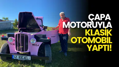 Emekli Ustanın Çapa Motoruyla Yaptığı Klasik Otomobil Yüzleri Gülümsetiyor!