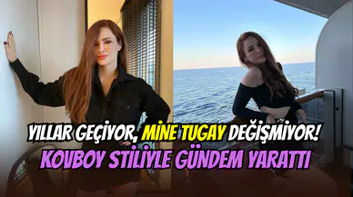 Mine Tugay yıllara meydan okumaya devam ediyor: Kovboy stiliyle yine büyüledi