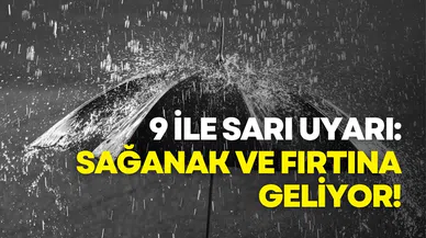 9 ile sarı uyarı: Sağanak ve fırtına geliyor!