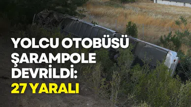 Balıkesir’de yolcu otobüsü şarampole devrildi: 27 yaralı